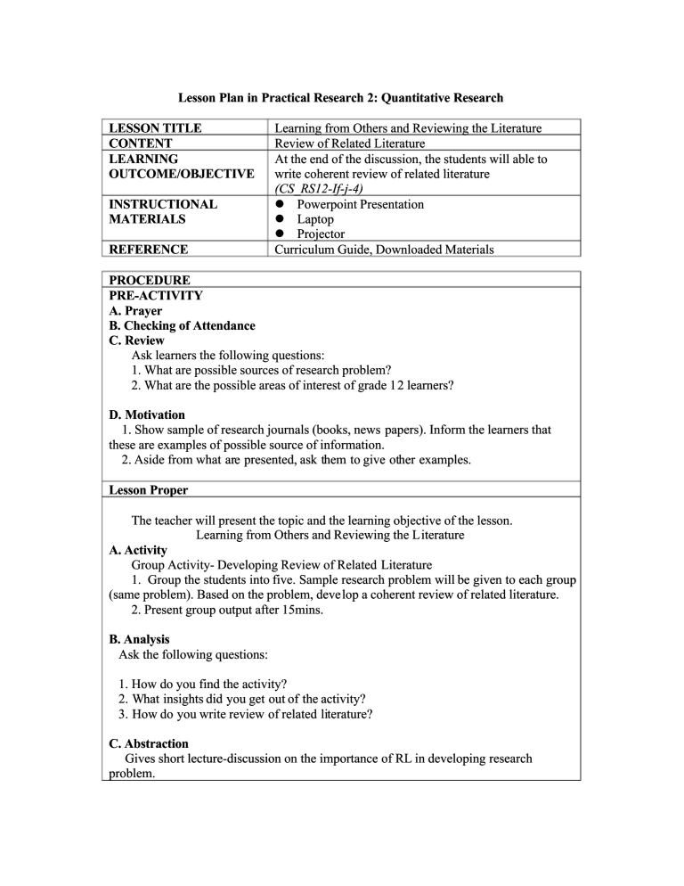 Qdoc tips Lesson plan in practical research 2