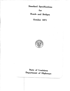 1971 Louisiana Standard Specifications for Roads And Bridges 1971