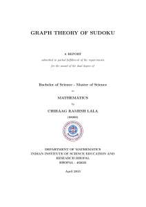 BS MS Thesis Graph Theory of Sudoku