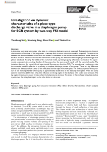 Investigation on dynamic characteristics of a plate-type discharge valve in a diaphragm pump for SCR system by two-way FSI model