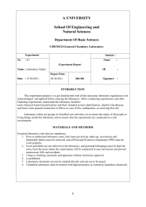 Laboratory Safety Experiment Report