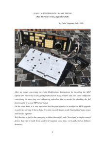 WJ-8716/8718 MFP Front Panel Tester Technical Guide