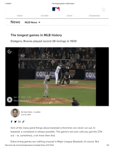 Longest Games in MLB History