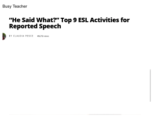 “He Said What ” Top 9 ESL Activities for Reported Speech