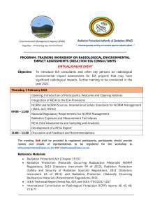 Program REIA Workshop for EIA Consultants 3 February 2022