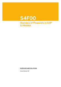 S4F00 Overview of Financials in SAP S/4HANA