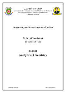 PG M.Sc. Chemistry 34441 Analytical Chemistry
