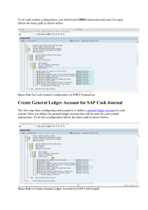 SAP Cash Journal configuration