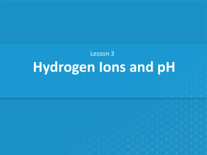 CA Lesson 3 Hydrogen Ions and pH