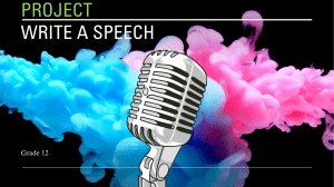 G12- Write and give a speech PROJECT