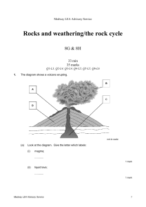 year 8 - rocks and weathering - the rock cycle