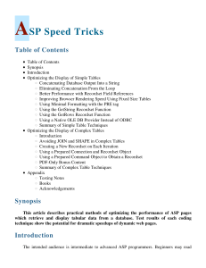 ASP Speed Tricks