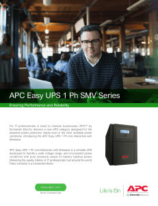 APC Easy UPS SMV with SNMP card (Brochure)