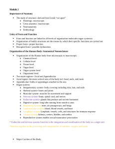 ANAT 100 Block 1 Theory Notes  Modules 1 3.docx