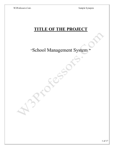 TITLE OF THE PROJECT School Management S
