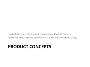 Product concepts for Marketing