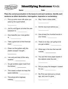 Kinds of sentences practice