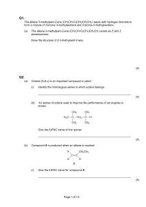 Isomerism exam questions + Mark scheme