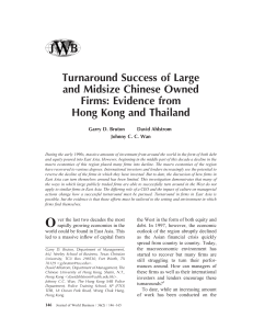 Turnaround success of large and midsize Chinese owned firms Evidence from Hong Kong and Thailand