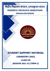 Class XII Chemistry Support Material