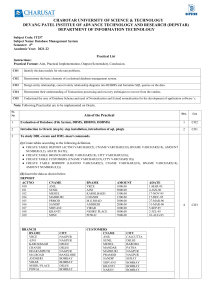 Database Management System Practical List