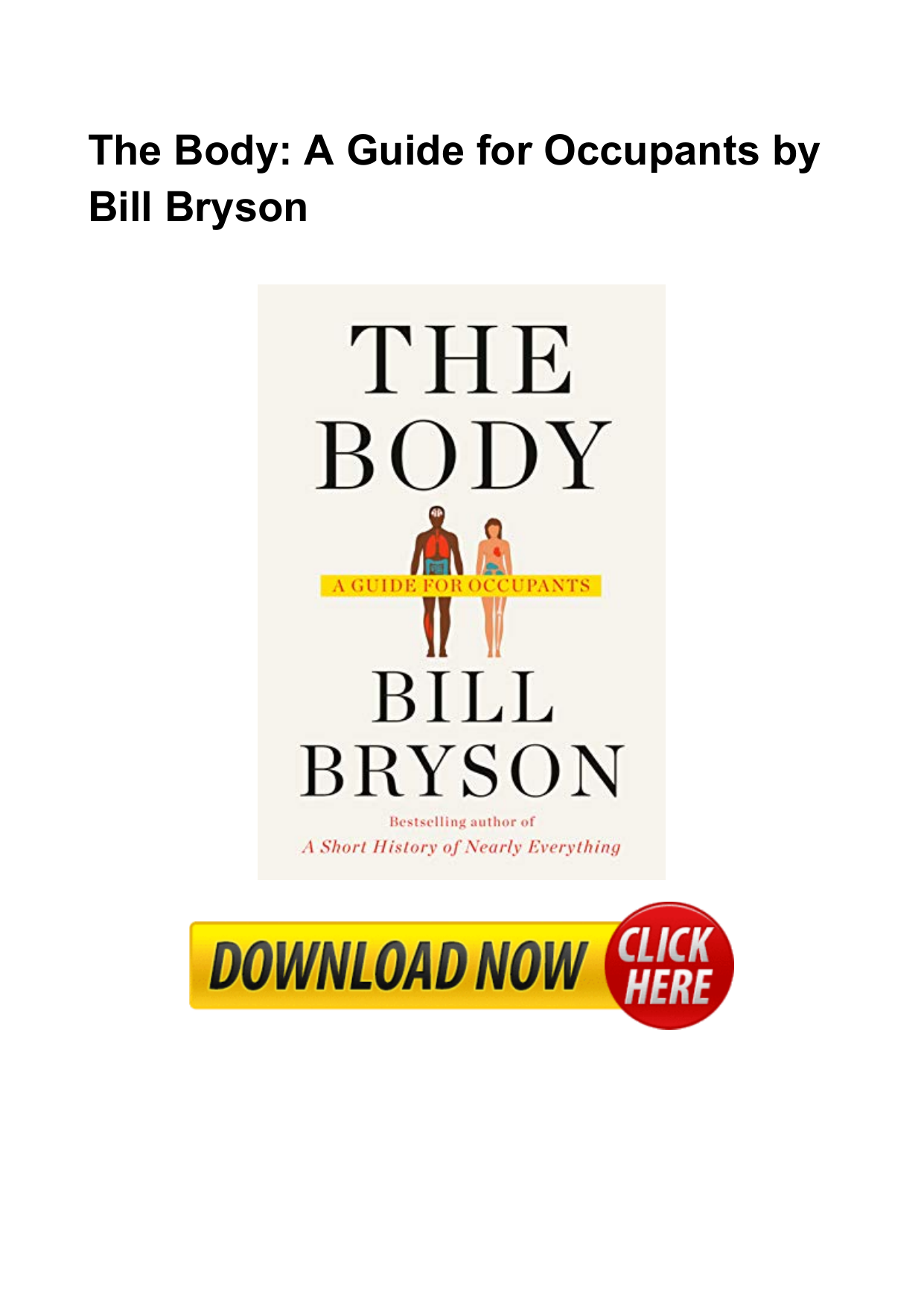 Book Review:Bill Bryson's 'The Body' Is Missing His, 43% OFF