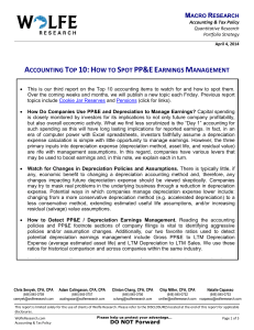 ACCOUNTING TOP 10  HOW TO SPOT PP&E EARNINGS MANAGEMENT