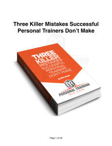 Three Killer Mistakes Successful Personal Train
