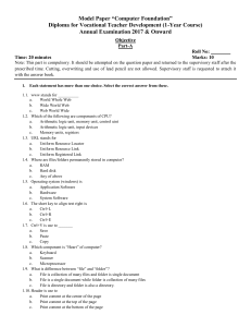 Computer Foundation Model Paper - Diploma Exam