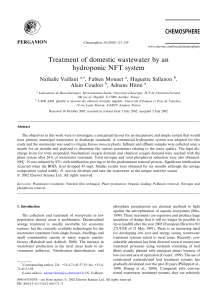 Treatment of domestic wastewater by an hydroponic NFT system 2003