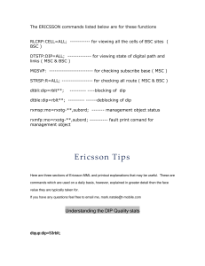 The ERICSSON commands listed below are f
