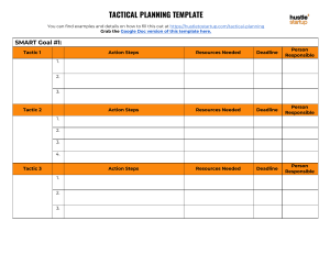 The Tactical Plan Template