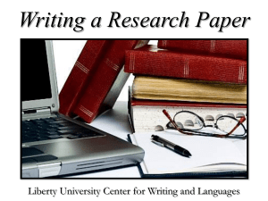 Writing a Research Paper Part 1