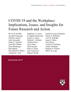 Covid-19 and workplace..Harvard Business School