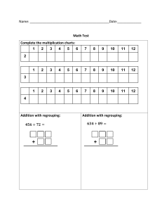 Multiplication, Addition and Subtraction Test