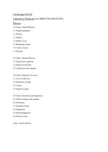 Cambridge IGCSE Lab practical