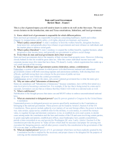 State & Local Government Exam 1 Review Sheet