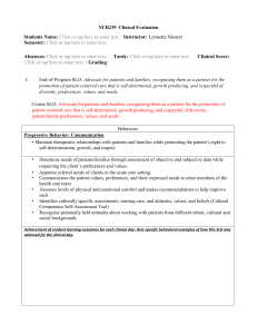 Clinical Evaluation Tool