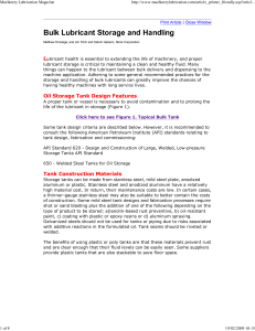 Bulk Lubricant Storage & Handling: Best Practices