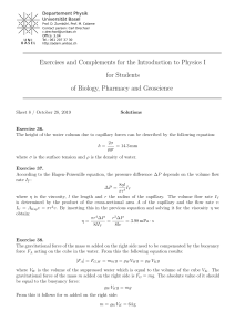 Exercises and Complements for the Introduction to Physics I
