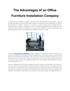 The Advantages of an Office Furniture Installation Company