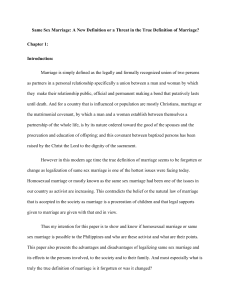 same sex marriage thesis paper
