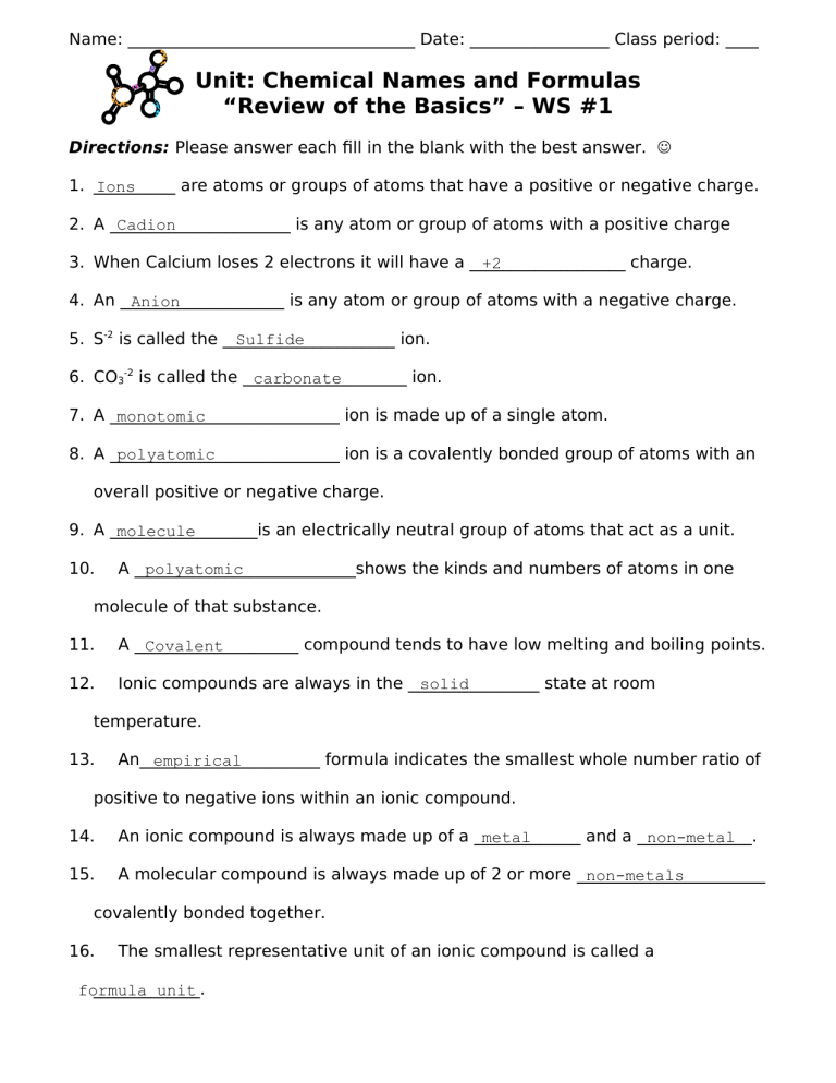 Homework WS1 ReviewOfTheBasics