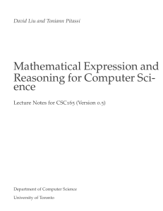 Mathematical Expression and Reasoning for Computer Science