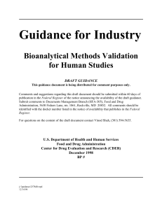 Bioanalytical Methods Validation for Human Studies