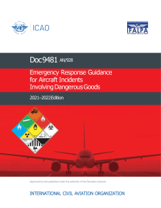 DOC 9481 Emergency Response Involving Dangerous Goods 2021-2022 Edition
