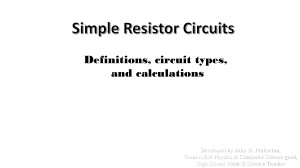 Simple Resistor Circuits