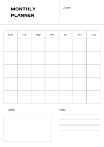 Minimalist Simple Monthly Weekly Daily Planner
