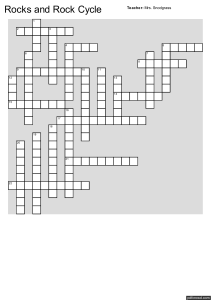 Rocks and Rock Cycle Crossword