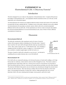 Electrochemical Cells Lab: Redox Reactions & Cell Potentials